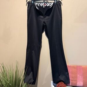 Tommy Hilfiger Satinny Black Straight Leg Pants w ankle slits